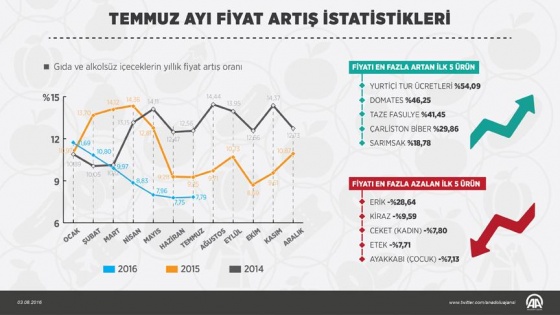 Temmuz ayının zam şampiyonu yurt içi turlar oldu