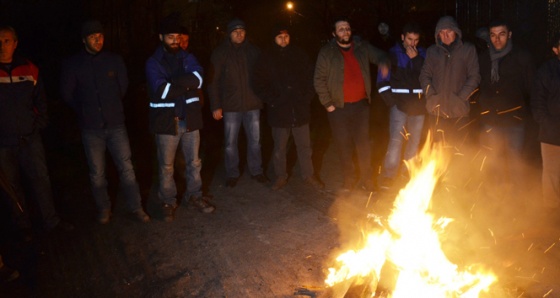 Termik santral işçilerinden eylem