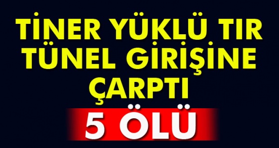 Tiner yüklü TIR tünel girişine çarptı: 5 ölü