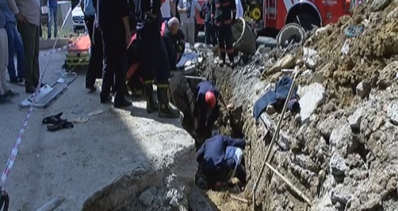 Üsküdar'da toprak altında kalan işçi böyle kurtarıldı