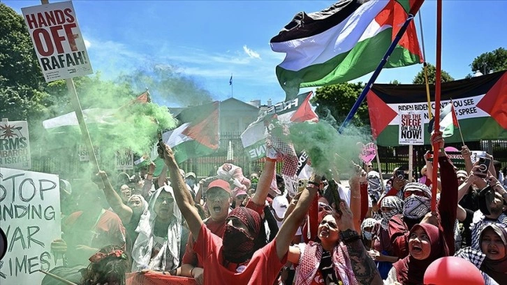 Washington'da binlerce göstericiden Biden'a Gazze konusunda "kırmızı çizgi" uyar