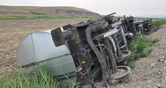 Yozgat’ta yük treni raydan çıktı