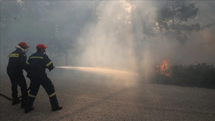 Yunanistan'da çıkan orman yangınına müdahale ediliyor