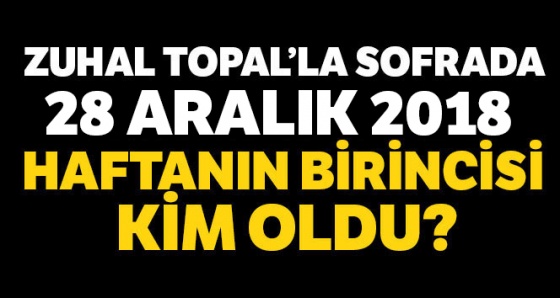 Zuhal Topal&#039;la Sofrada Kim Kazandı? 28 Aralık HAFTANIN BİRİNCİSİ KİM OLDU?