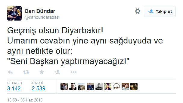 İşte, gazeteci geçinen "utanmaz tiynet"e uygun "tweet" ve tepkiler!