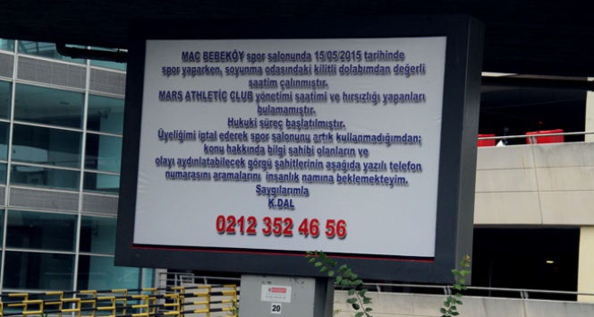 Çalınan 30 bin dolarlık saate billboardlı kayıp ilanı!