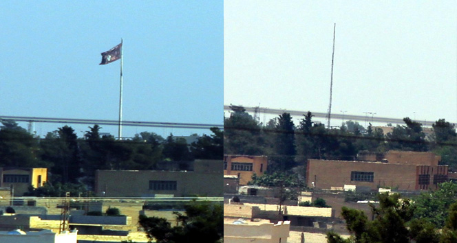 Tel Abyad'daki IŞİD bayrağı indirildi