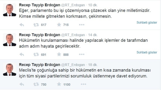 Cumhurbaşkanı Erdoğan’dan 3 'tweet'le koalisyon açıklaması