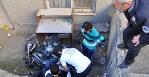 Gaza fazla yüklenince apartman boşluğuna girdi
