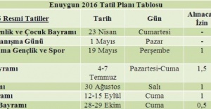 2016 tatil yılı olacak