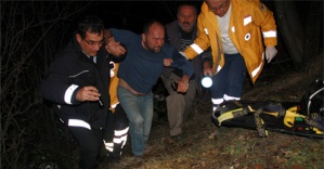 Kaza yapan kamyon sürücüsü, gözyaşlarını tutamadı