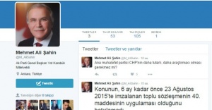 Mehmet Ali Şahin’nin ilk tweeti
