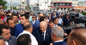 Bahçeli memleketinde sloganlarla karşılandı