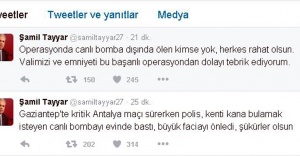 Şamil Tayyar: Gaziantep’te polis büyük bir faciayı önledi