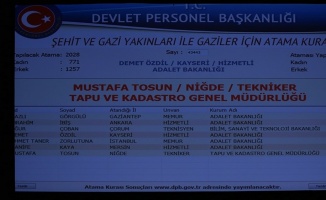 226 şehit ve gazi yakını ile gazinin ataması yapıldı