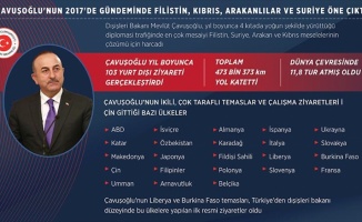 Çavuşoğlu'nun 2017'de gündeminde çoğunlukla Filistin, Kıbrıs, Arakanlılar ve Suriye vardı