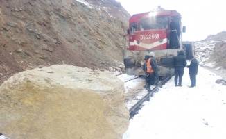 Kopan kayaya tren çarptı, facia ucuz atlatıldı