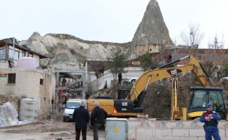 Kapadokya’daki otel yıkımına ara verildi