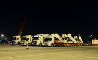 İstanbul Havalimanı’na giden araç konvoyu havadan görüntülendi