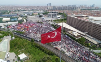 Bakırköy miting alanındaki kutlamalar havadan görüntülendi