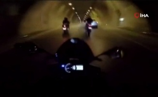 Dolmabahçe Tüneli’nde tek teker kazası kamerada