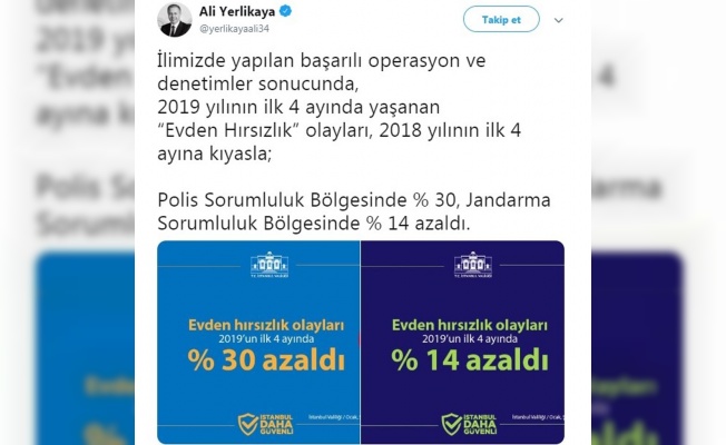 Vali Yerlikaya, ’Evden Hırsızlık’ olayının azaldığını açıkladı