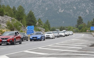 Dönüş trafiği havadan görüntülendi