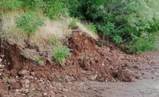 Siirt’te köy yolunda heyelan