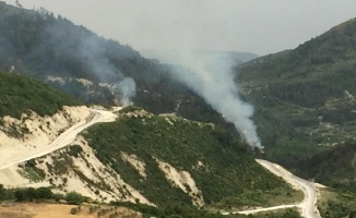 Yayladağı’nda sınırın sıfır noktasında orman yangını