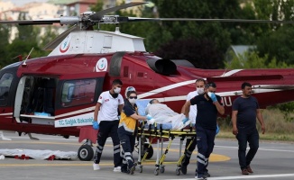 Kayseri&#039;de ambulans helikopter kalp hastası kadın için havalandı