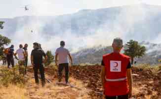 Türk Kızılay Tunceli&#039;deki orman yangınlarına müdahale eden ekiplere destek veriyor