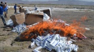 Aksaray'da 1 milyon paket kaçak sigara imha edildi