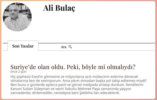 Ali Bulaç, Suriye’ye bakınca ne gördü! -Osman Atalay yazdı-