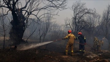 Atina'ya 50 kilometre mesafedeki Keratea'da çıkan orman yangını yerleşim birimlerine ulaşt