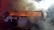 Balıkesir'de seyir halindeki otobüste yangın