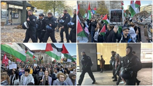 Berlin'de Filistin ve Lübnan'a destek gösterisinde çok sayıda protestocu gözaltına alındı