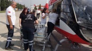 Böbrek hastası bebek ambulans helikopterle nakledildi