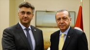 Cumhurbaşkanı Erdoğan, AB Dönem Başkanı Hırvatistan&#39;ın Başbakanı Plenkovic ile görüştü
