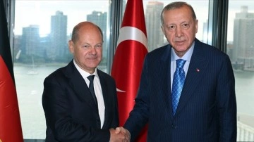 Cumhurbaşkanı Erdoğan, Almanya Başbakanı Olaf Scholz'u kabul etti