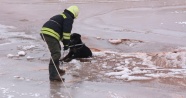 Donmakta olan köpek son anda kurtarıldı