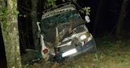 Düzce’de minibüs şarampole yuvarlandı: 13 yaralı