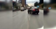 E-5'te trafiğin ortasında drift