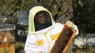 Edirne'de biyolog kadın 'Genç Çiftçi' desteğiyle arıcılık yapıyor