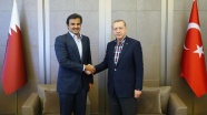 Erdoğan ile Katar Emiri Şeyh Al Sani bir araya geldi