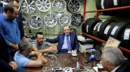 Erdoğan ve Yıldırım, lastikçi esnafı ziyaret etti