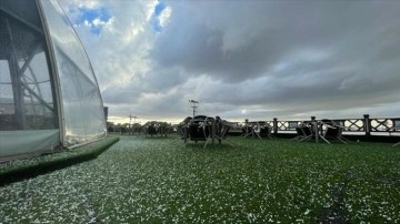 Erzurum'da dolu ve sağanak etkili oldu