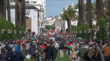 Fas'ta Gazze'ye destek için 50 kentte 110 gösteri düzenlendi