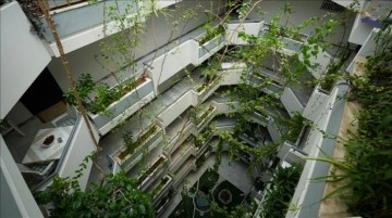 Görevli oldukları apartmanın avlusunu 30 yılda botanik bahçesine çevirdiler