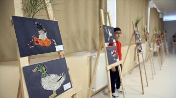 İlkokul öğrencileri Kastamonu'daki kuş türlerini resmetti