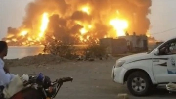 İsrail'in 4 gün önce saldırı düzenlediği Yemen'in Hudeyde Limanı'nda yeni bir yangın